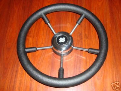 Black steering wheel - wheel, pu