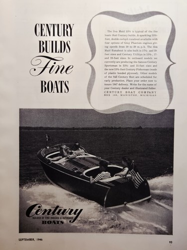 1946 century boats - boats, manistee