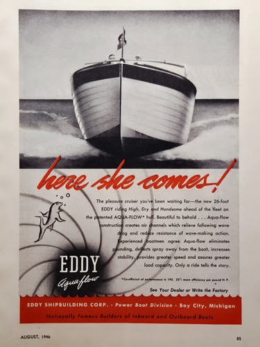 Eddy boats print 1946 - boats, ad