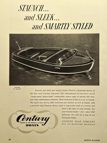 Century boats print 1946 - ad,